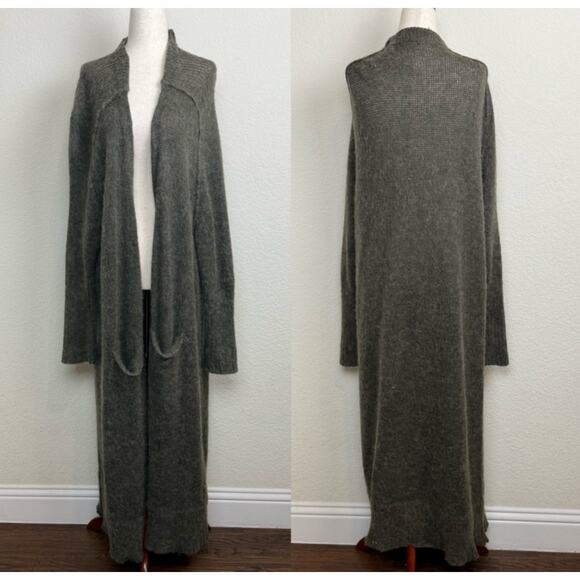 Free People Santa Cruz Long Alpaca Blend Cardigan Olive Green XS - Picture 1 of 9